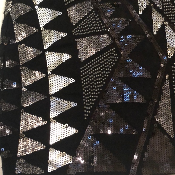 Express Dresses & Skirts - Black & Silver Sequin Embellished Skirt